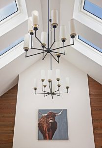 Living rm ceiling with lights